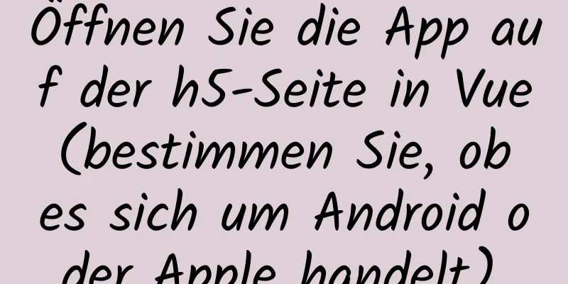 Öffnen Sie die App auf der h5-Seite in Vue (bestimmen Sie, ob es sich um Android oder Apple handelt).