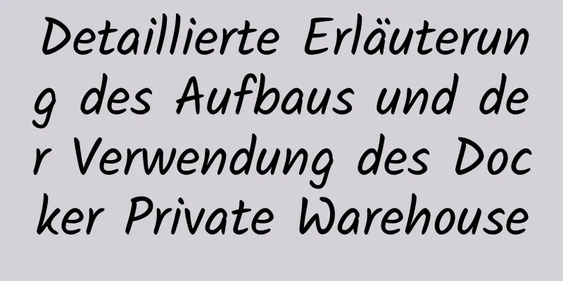 Detaillierte Erläuterung des Aufbaus und der Verwendung des Docker Private Warehouse