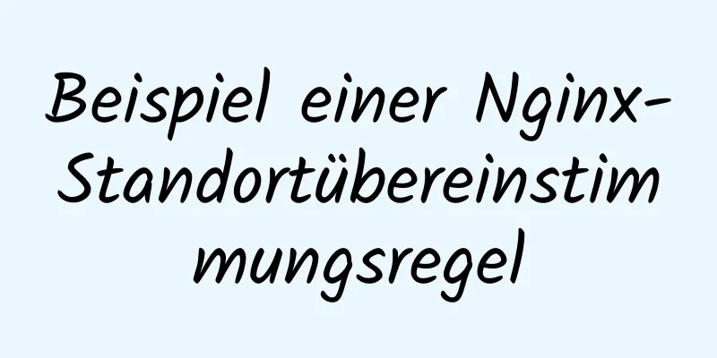 Beispiel einer Nginx-Standortübereinstimmungsregel