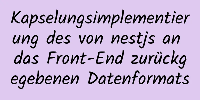 Kapselungsimplementierung des von nestjs an das Front-End zurückgegebenen Datenformats