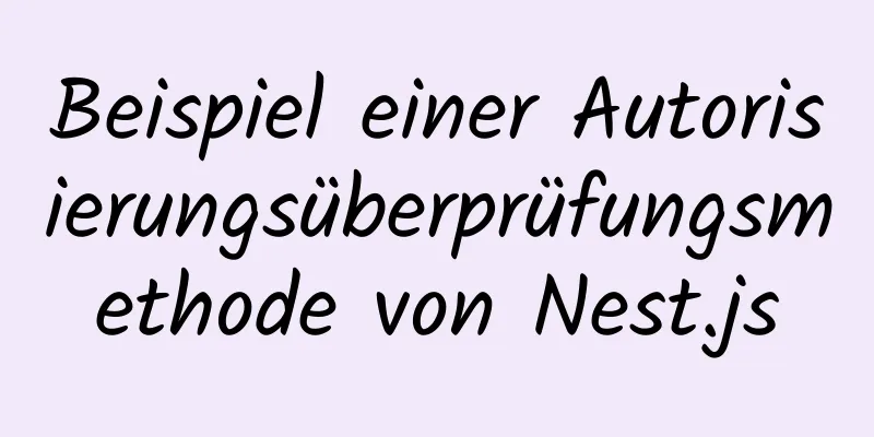 Beispiel einer Autorisierungsüberprüfungsmethode von Nest.js