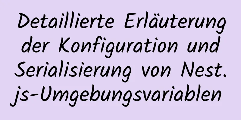 Detaillierte Erläuterung der Konfiguration und Serialisierung von Nest.js-Umgebungsvariablen