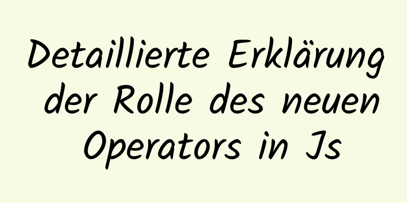 Detaillierte Erklärung der Rolle des neuen Operators in Js