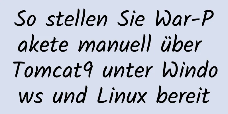 So stellen Sie War-Pakete manuell über Tomcat9 unter Windows und Linux bereit