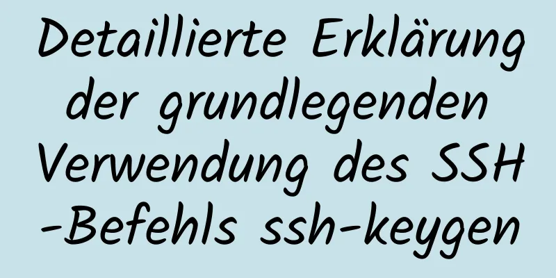 Detaillierte Erklärung der grundlegenden Verwendung des SSH-Befehls ssh-keygen