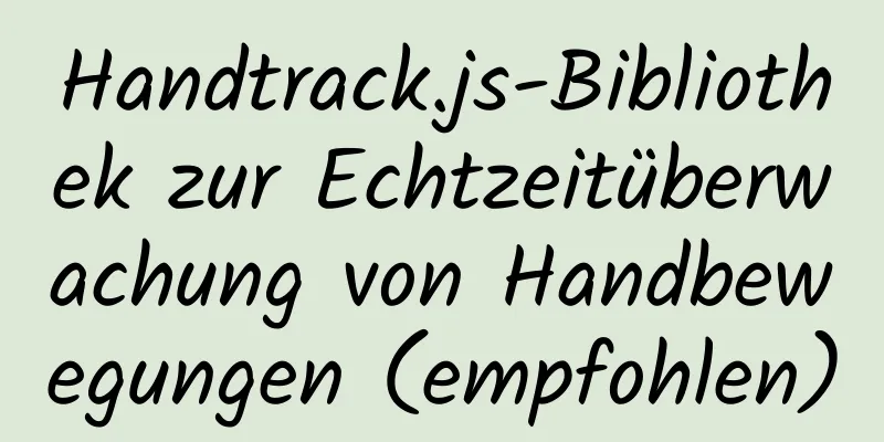 Handtrack.js-Bibliothek zur Echtzeitüberwachung von Handbewegungen (empfohlen)