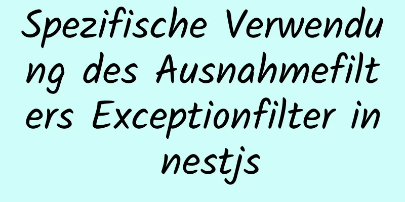 Spezifische Verwendung des Ausnahmefilters Exceptionfilter in nestjs