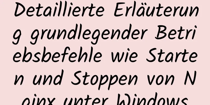 Detaillierte Erläuterung grundlegender Betriebsbefehle wie Starten und Stoppen von Nginx unter Windows