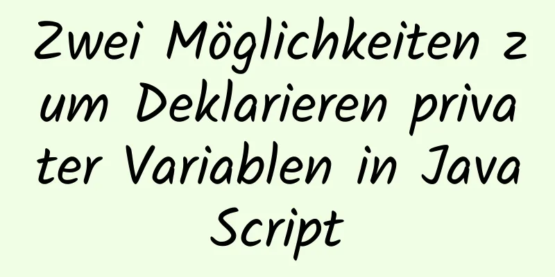 Zwei Möglichkeiten zum Deklarieren privater Variablen in JavaScript