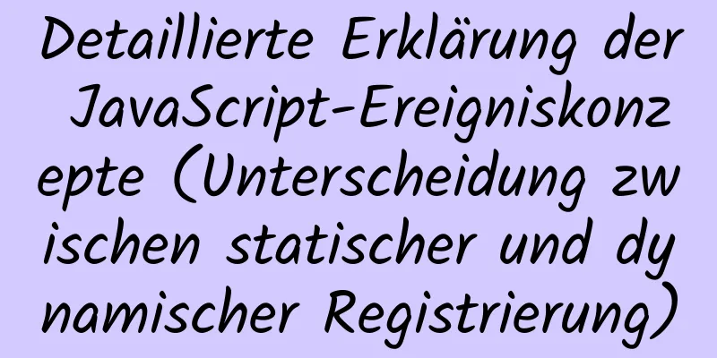 Detaillierte Erklärung der JavaScript-Ereigniskonzepte (Unterscheidung zwischen statischer und dynamischer Registrierung)