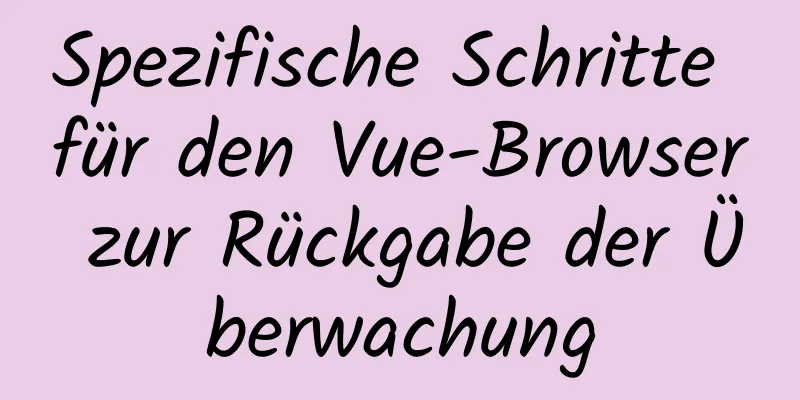 Spezifische Schritte für den Vue-Browser zur Rückgabe der Überwachung