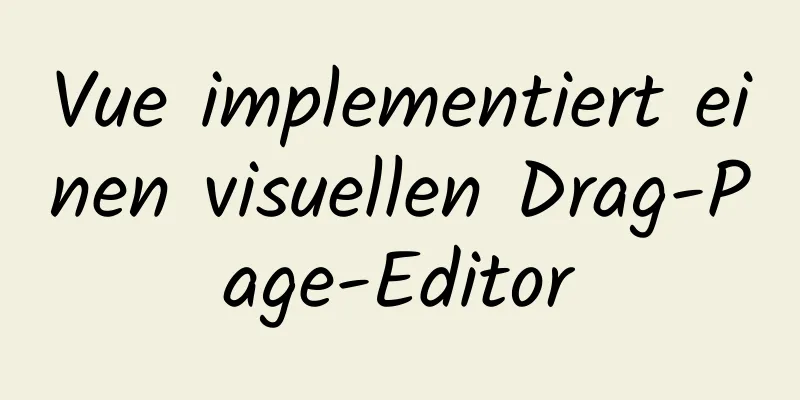 Vue implementiert einen visuellen Drag-Page-Editor