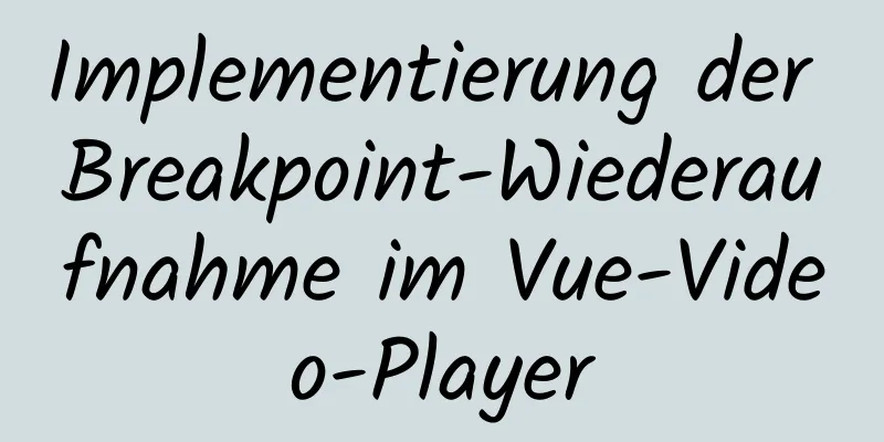 Implementierung der Breakpoint-Wiederaufnahme im Vue-Video-Player