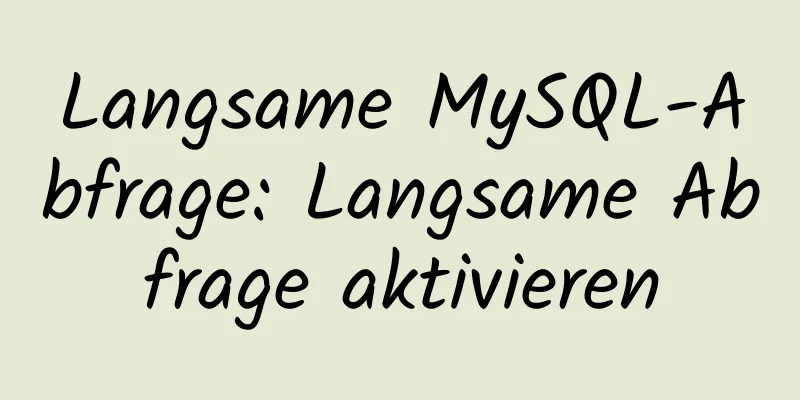 Langsame MySQL-Abfrage: Langsame Abfrage aktivieren