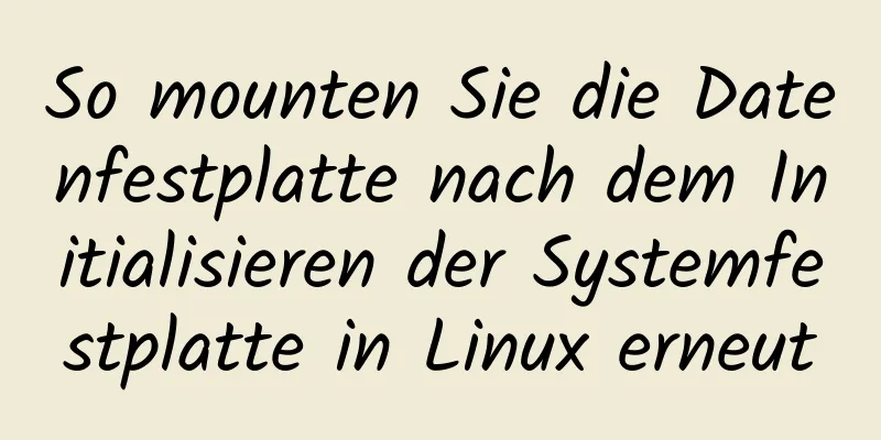 So mounten Sie die Datenfestplatte nach dem Initialisieren der Systemfestplatte in Linux erneut