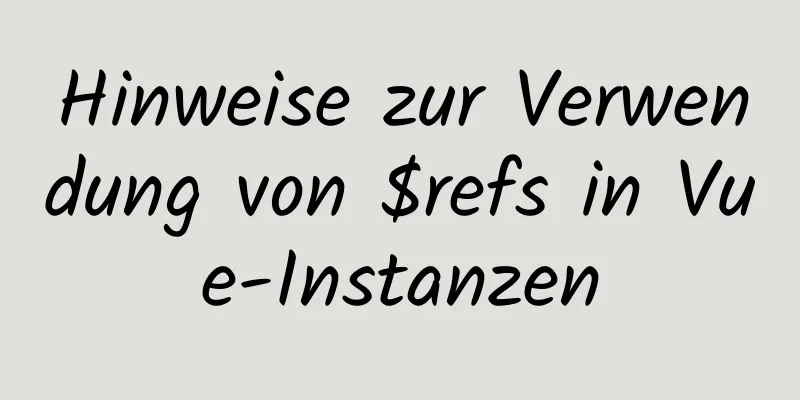 Hinweise zur Verwendung von $refs in Vue-Instanzen