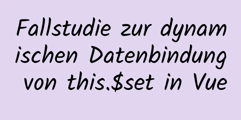 Fallstudie zur dynamischen Datenbindung von this.$set in Vue