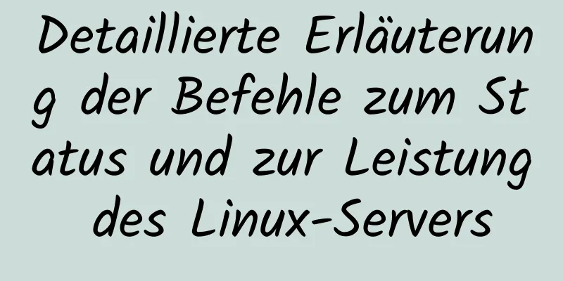 Detaillierte Erläuterung der Befehle zum Status und zur Leistung des Linux-Servers