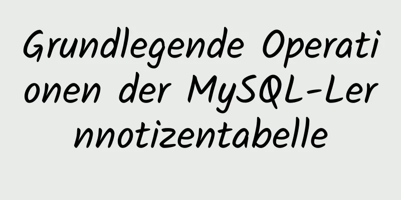 Grundlegende Operationen der MySQL-Lernnotizentabelle