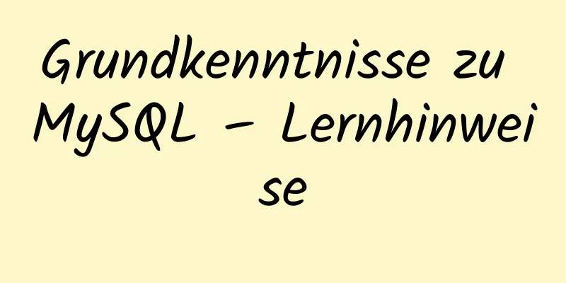 Grundkenntnisse zu MySQL – Lernhinweise