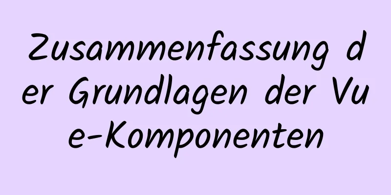 Zusammenfassung der Grundlagen der Vue-Komponenten