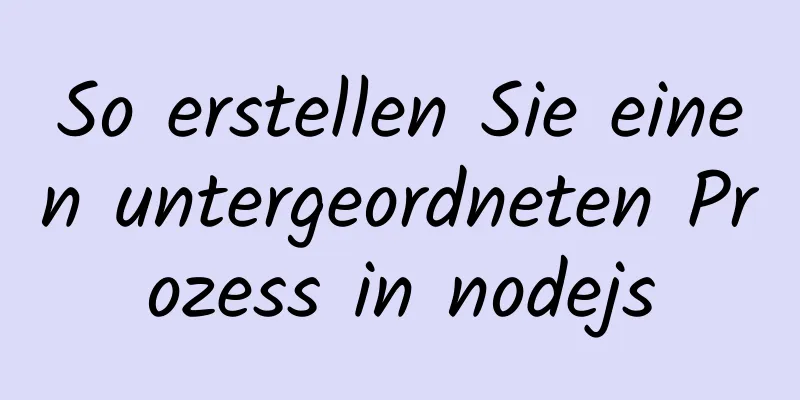 So erstellen Sie einen untergeordneten Prozess in nodejs