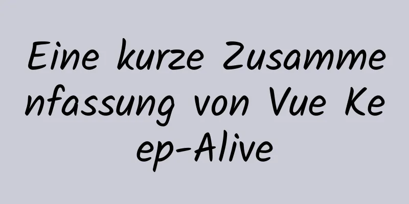 Eine kurze Zusammenfassung von Vue Keep-Alive