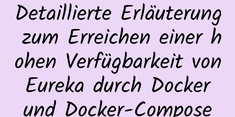 Detaillierte Erläuterung zum Erreichen einer hohen Verfügbarkeit von Eureka durch Docker und Docker-Compose