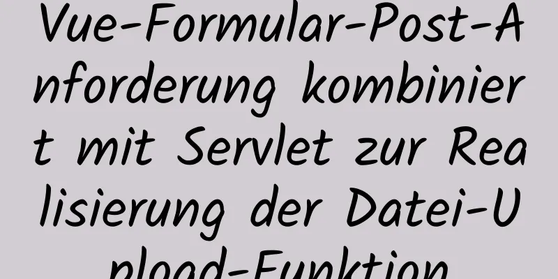 Vue-Formular-Post-Anforderung kombiniert mit Servlet zur Realisierung der Datei-Upload-Funktion