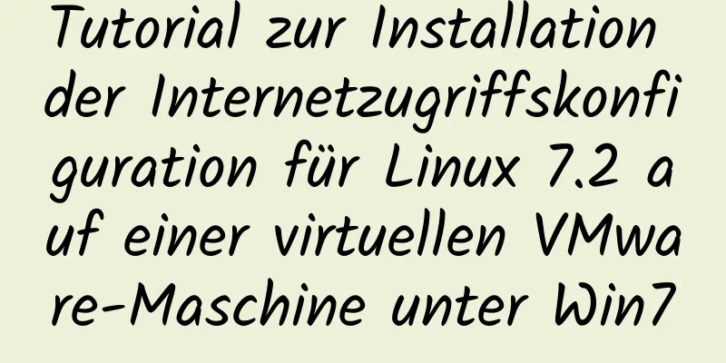 Tutorial zur Installation der Internetzugriffskonfiguration für Linux 7.2 auf einer virtuellen VMware-Maschine unter Win7