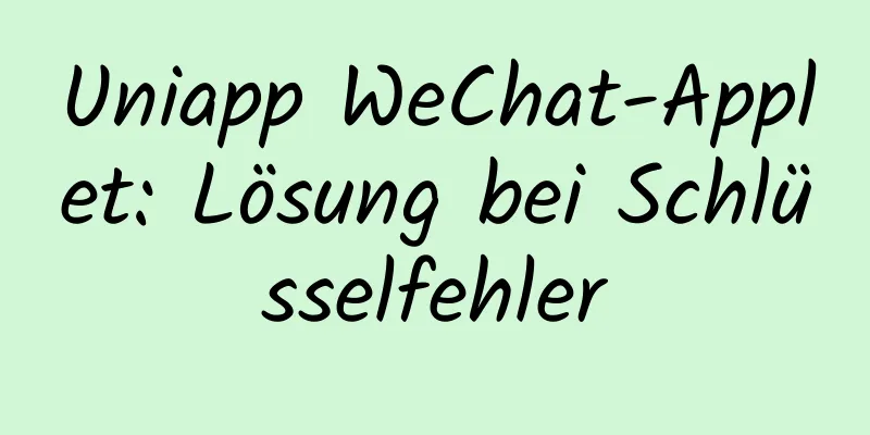 Uniapp WeChat-Applet: Lösung bei Schlüsselfehler