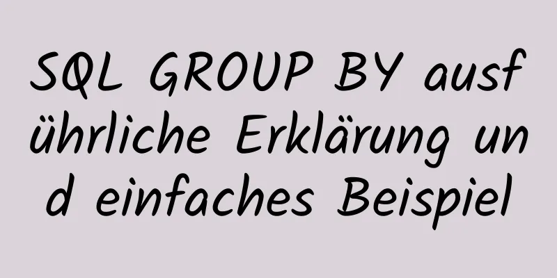 SQL GROUP BY ausführliche Erklärung und einfaches Beispiel