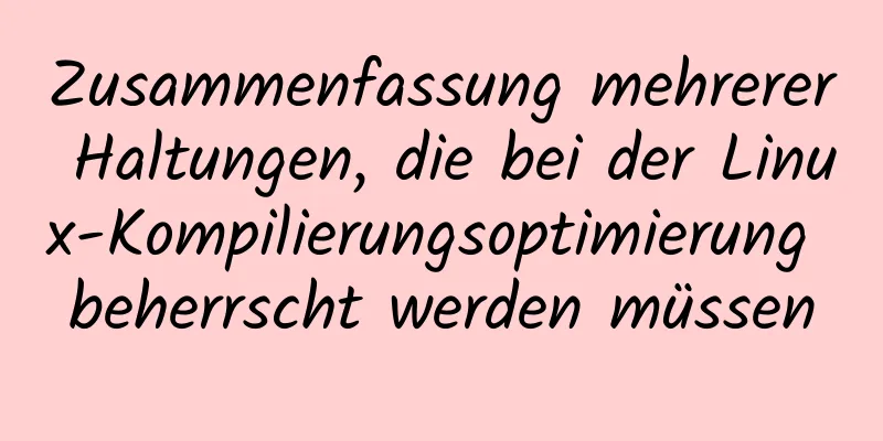 Zusammenfassung mehrerer Haltungen, die bei der Linux-Kompilierungsoptimierung beherrscht werden müssen