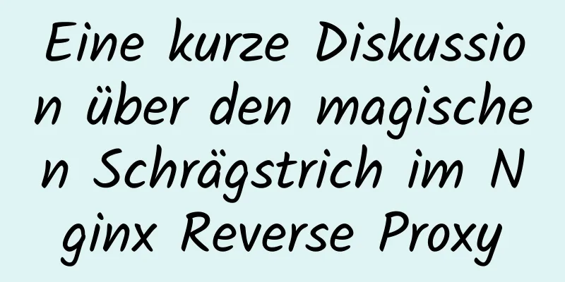 Eine kurze Diskussion über den magischen Schrägstrich im Nginx Reverse Proxy