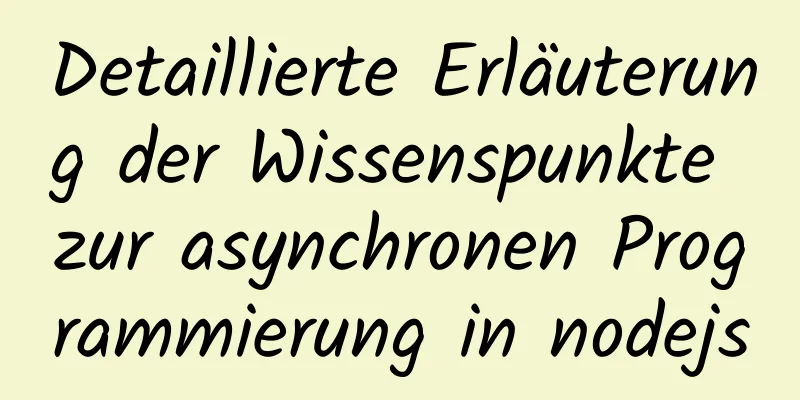 Detaillierte Erläuterung der Wissenspunkte zur asynchronen Programmierung in nodejs