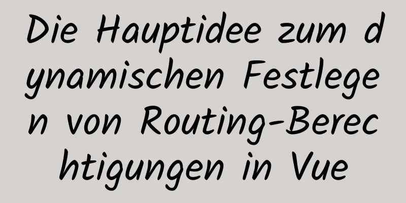 Die Hauptidee zum dynamischen Festlegen von Routing-Berechtigungen in Vue