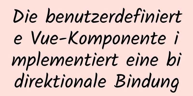 Die benutzerdefinierte Vue-Komponente implementiert eine bidirektionale Bindung