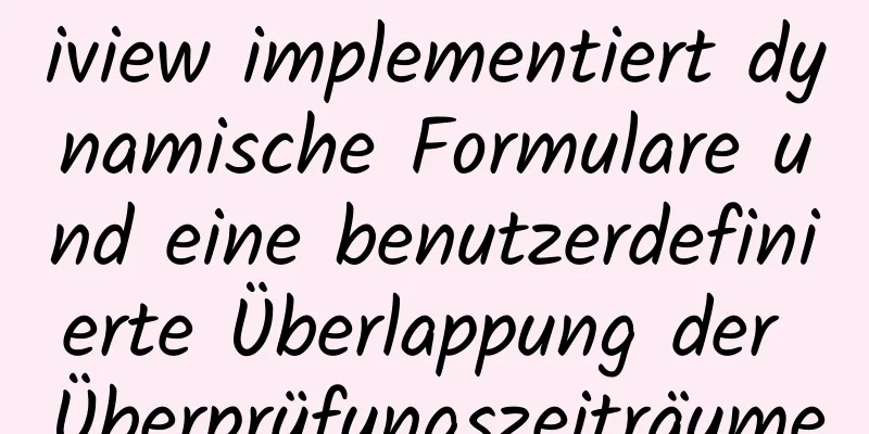 iview implementiert dynamische Formulare und eine benutzerdefinierte Überlappung der Überprüfungszeiträume