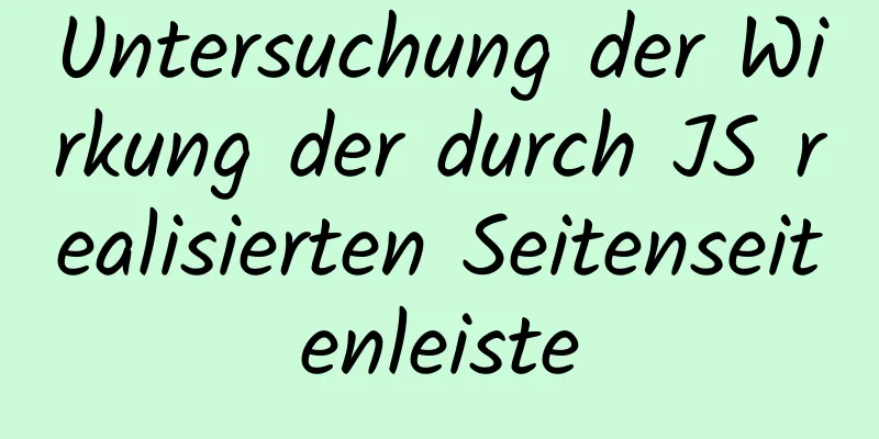 Untersuchung der Wirkung der durch JS realisierten Seitenseitenleiste